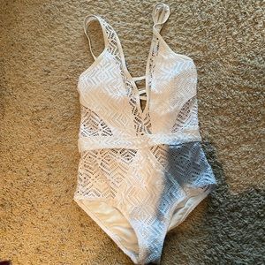 White mesh one piece